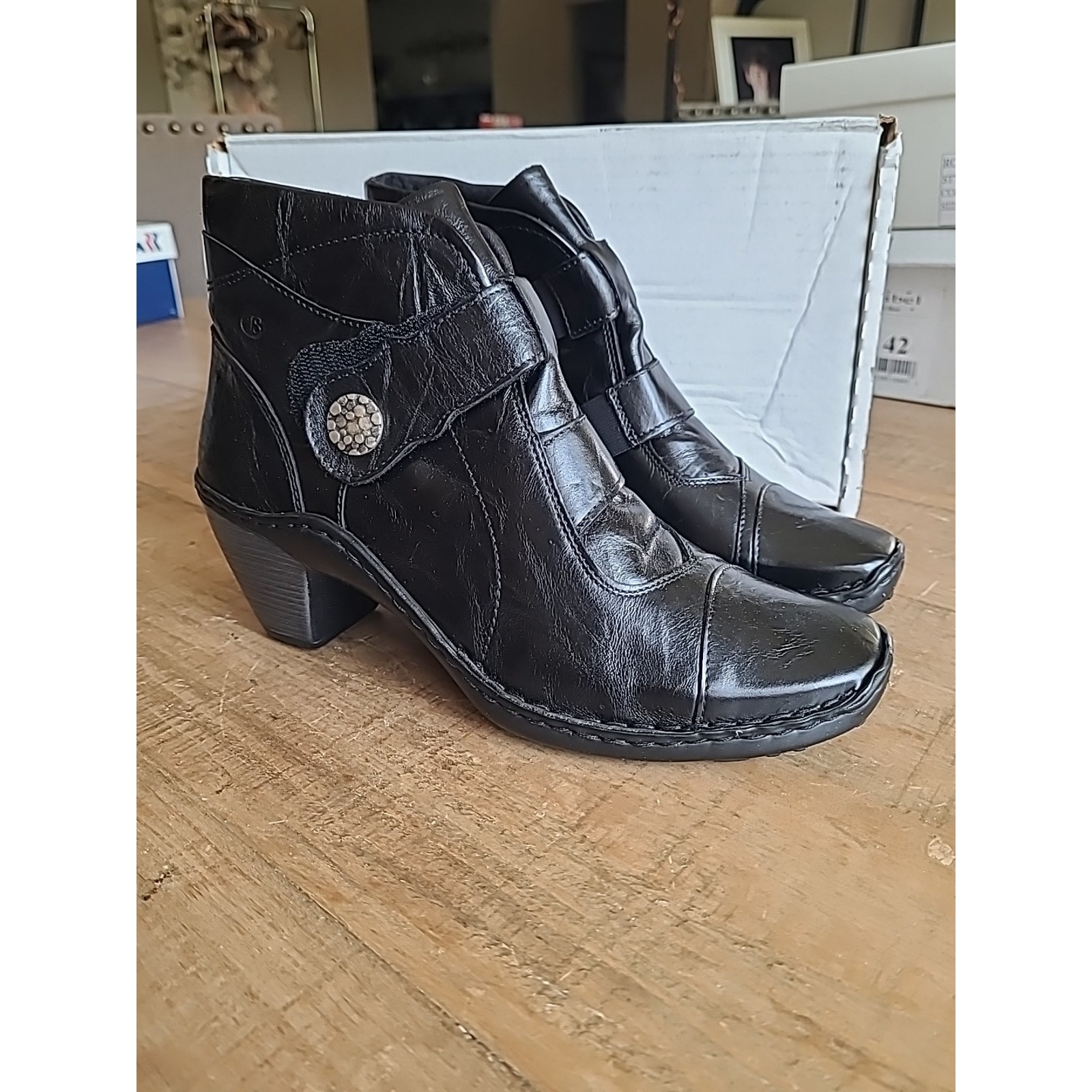 Josef Seibel Women's Ankle Boots Heels - Blackleather - Size 37/ Us 6-6.5 Calla